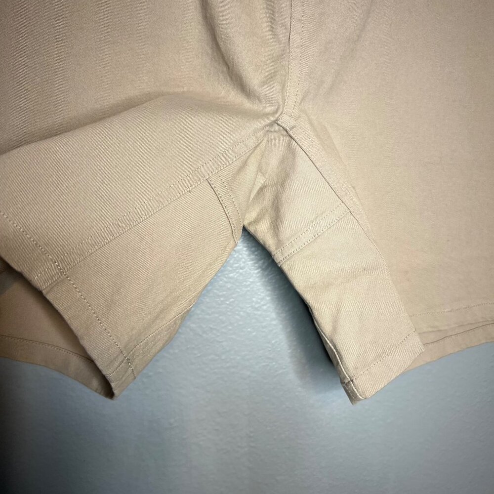 Bearded Goat Chino Shorts Mens Size XL Khaki Flat Front Belted - Picture 6 of 9